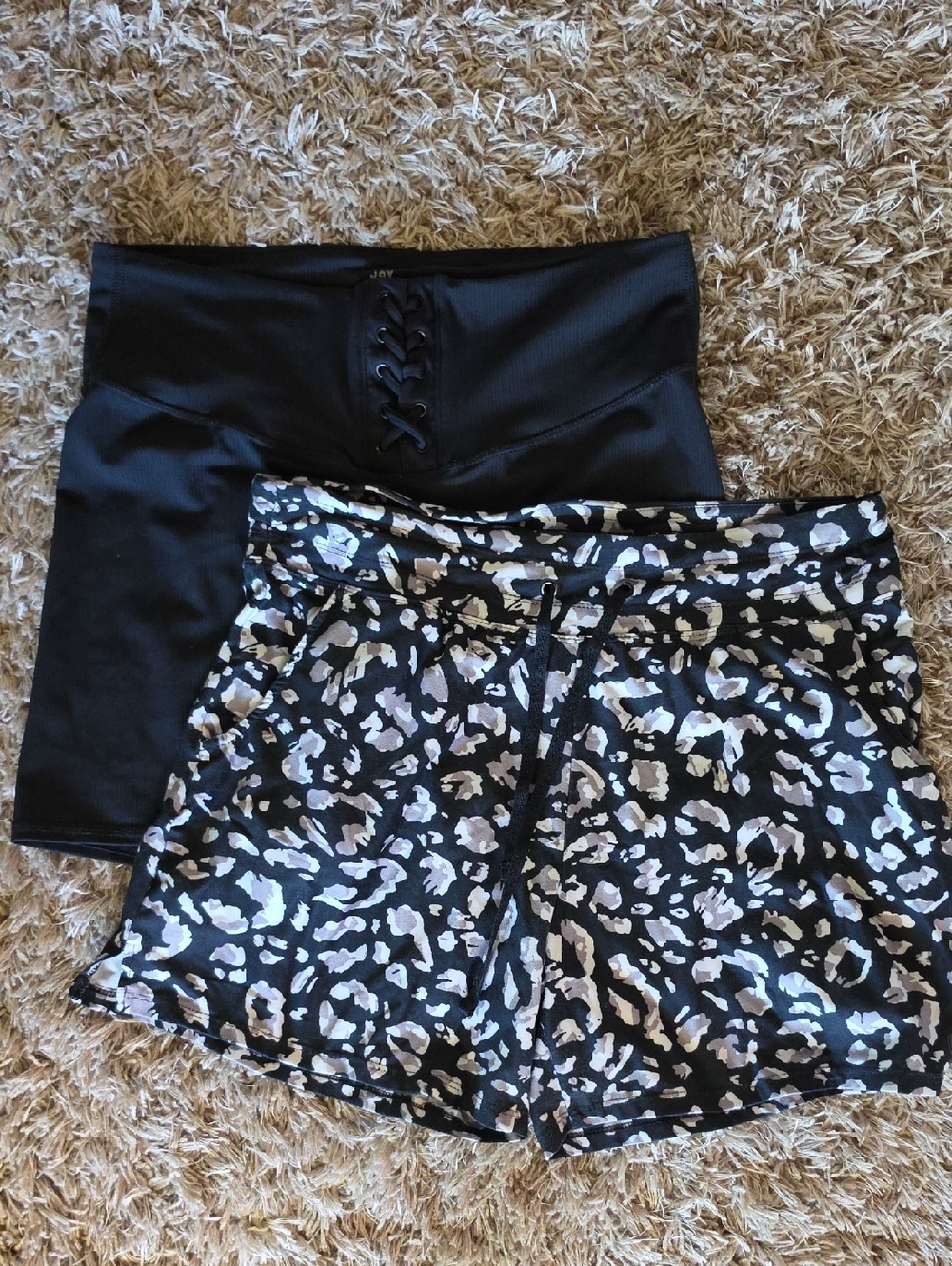 Balance Collection | JoyLab | Black/White Leopard Print Shorts & Bike Short Set